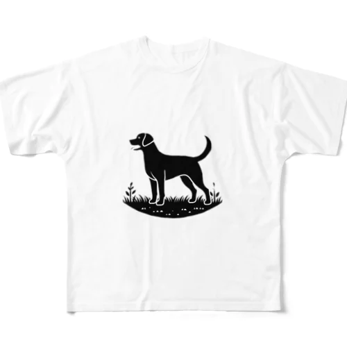 犬 フルグラフィックTシャツ