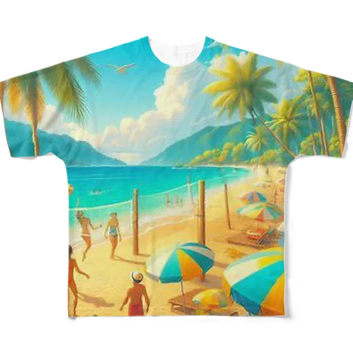 「夏のビーチグッズ」 フルグラフィックTシャツ