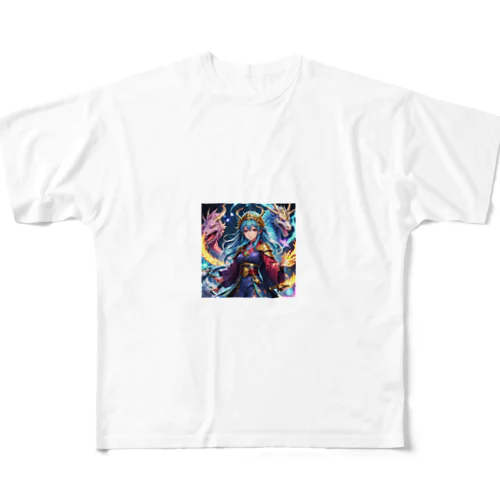 ドラゴンを飼う巫女 All-Over Print T-Shirt