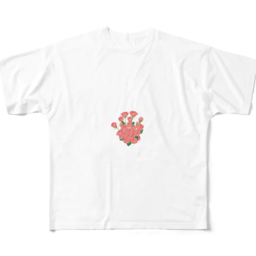 薔薇の花束 All-Over Print T-Shirt