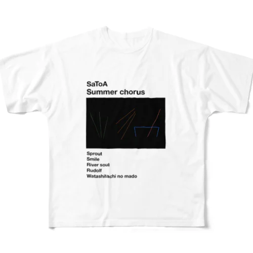 Summer chorus Black フルグラフィックTシャツ