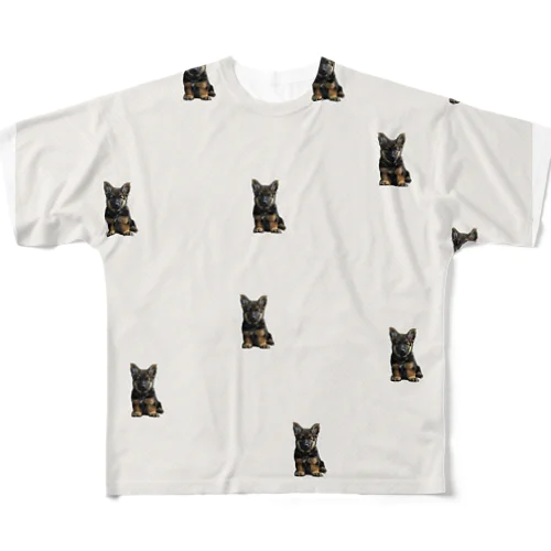 子犬シリーズ　Riley (ライリー) All-Over Print T-Shirt