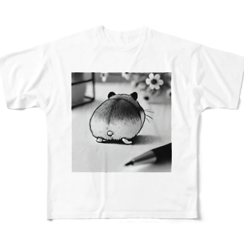 ハムケツ〜鉛筆タッチ〜 All-Over Print T-Shirt