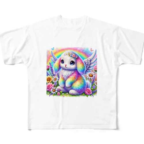 もふもふ うさ天使ちゃん All-Over Print T-Shirt