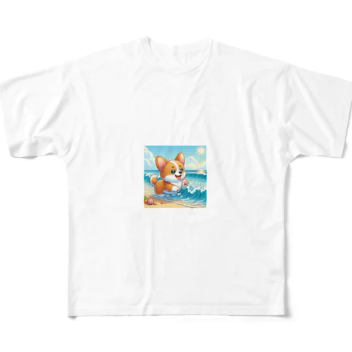 サニーショアーズ・コーギー・ディライト All-Over Print T-Shirt