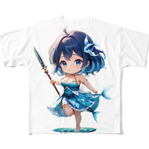 Pisces　魚座 フルグラフィックTシャツ