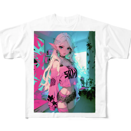 美人画002 フルグラフィックTシャツ