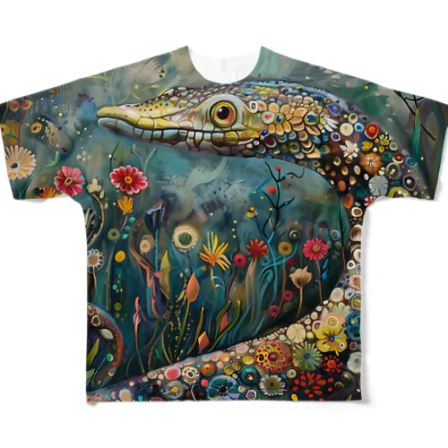 花蛇 フルグラフィックTシャツ