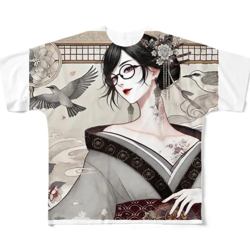 眼鏡少女シリーズ　姉御肌の眼鏡美女はお嫌いですか？ All-Over Print T-Shirt