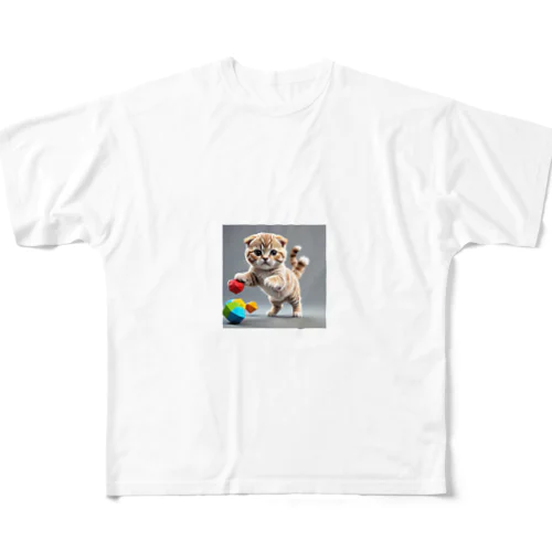 スコティッシュフォールド子猫ちゃん All-Over Print T-Shirt