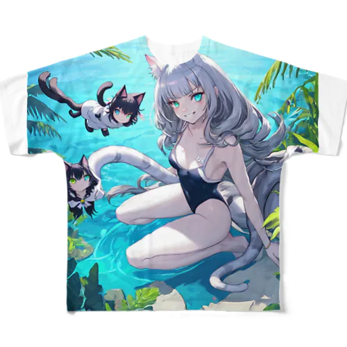 猫耳少女00024 All-Over Print T-Shirt