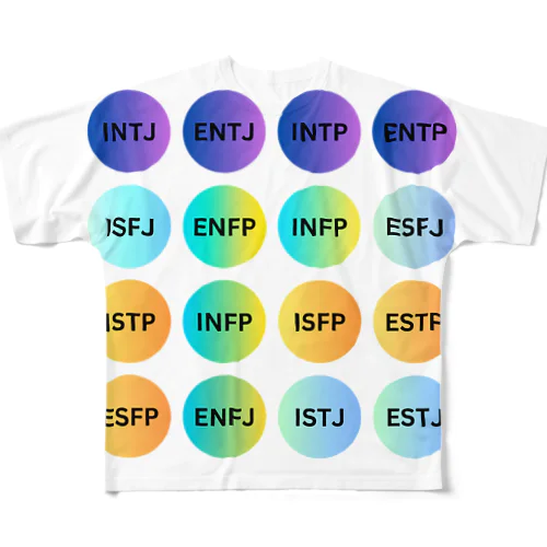 16personalities フルグラフィックTシャツ