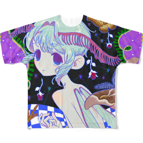 蛾の楽園 All-Over Print T-Shirt