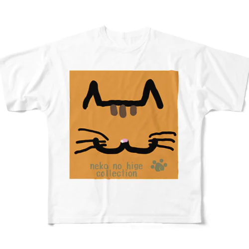 ねこのひげあつめ。どあっぷーず　ちゃとら フルグラフィックTシャツ