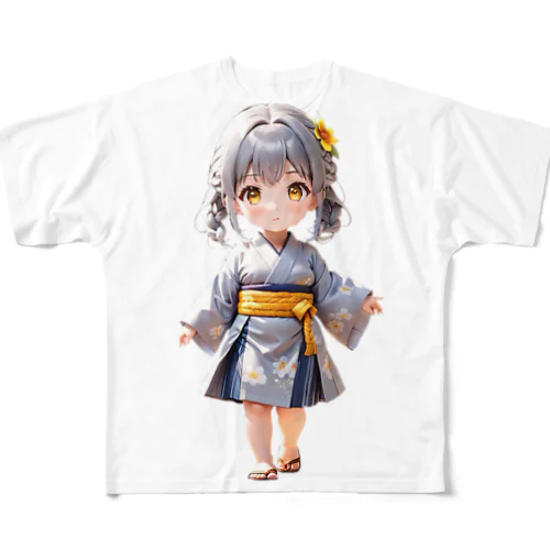 Aoi 着物の着付け フルグラフィックTシャツ