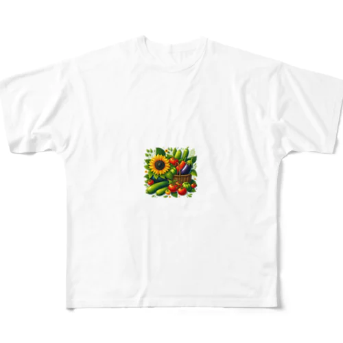 元気いっぱいな野菜たち フルグラフィックTシャツ