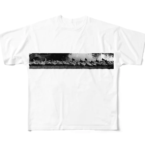 並ぶ鴨　Ducks in a row フルグラフィックTシャツ