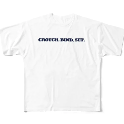 CROUCH.BIND.SET.  ラグビー  All-Over Print T-Shirt