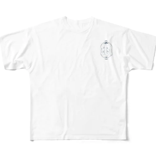 幻想的なレオパ～blue line Ver.～ All-Over Print T-Shirt