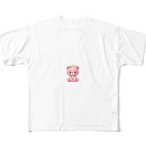 ぴんくま フルグラフィックTシャツ