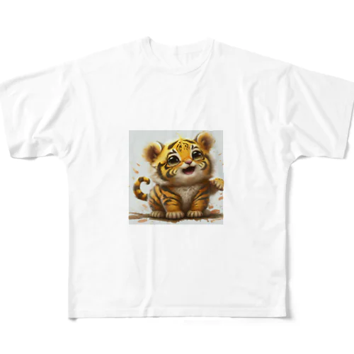 金色の虎 フルグラフィックTシャツ