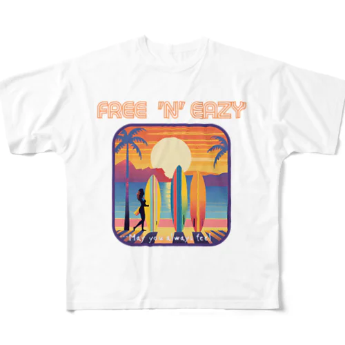  FREE 'N' EAZY  Tropical1 All-Over Print T-Shirt