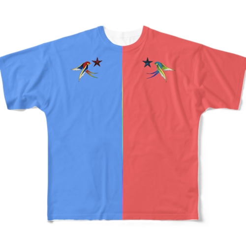 はーふ&はーふ All-Over Print T-Shirt