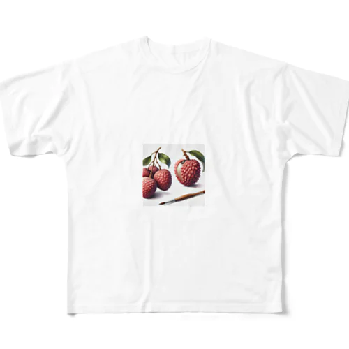 水彩画ライチ All-Over Print T-Shirt