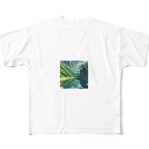 夏の渓谷 All-Over Print T-Shirt