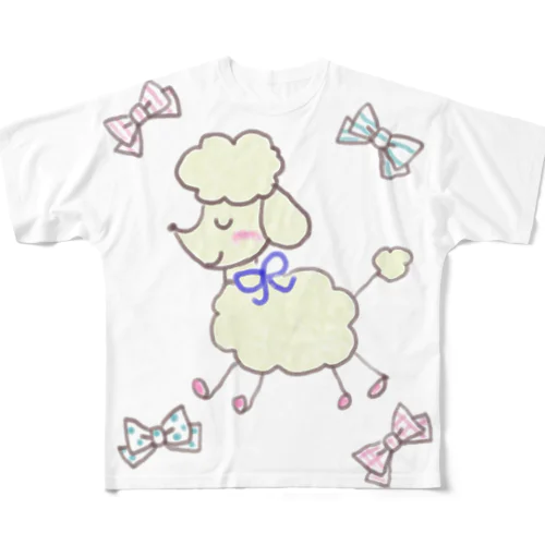 🐩おすましプードル🎀 フルグラフィックTシャツ