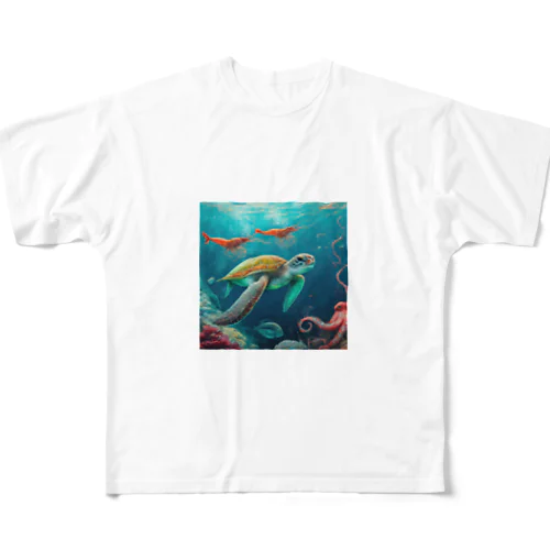 海亀 All-Over Print T-Shirt