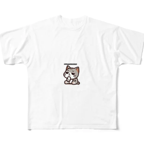 困り顔猫 All-Over Print T-Shirt