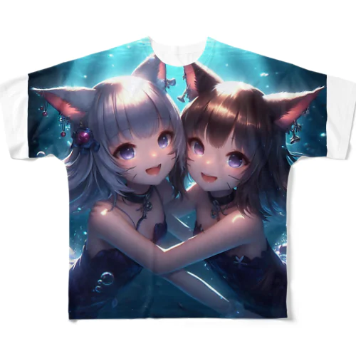 猫耳少女00080 All-Over Print T-Shirt