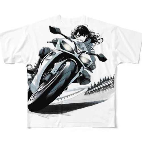 バイク女子 06 All-Over Print T-Shirt