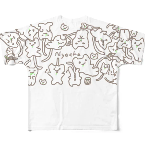 にゃーちゃ、いっぱいにゃ All-Over Print T-Shirt