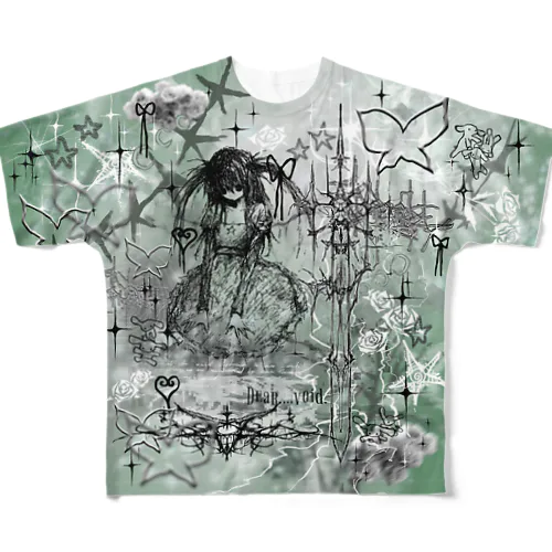 Full graphic T-shirt「dear VOID」(green) フルグラフィックTシャツ