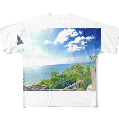 沖縄の海 All-Over Print T-Shirt