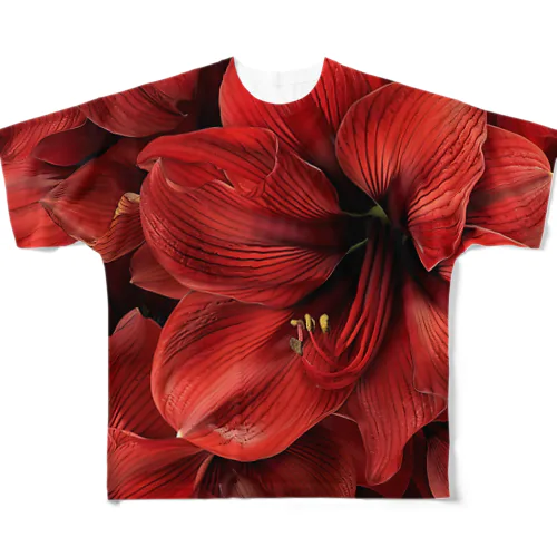 アマリリス　真っ赤な綺麗な花 All-Over Print T-Shirt