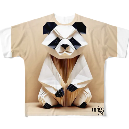 origamiパンダ フルグラフィックTシャツ