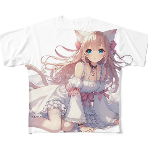 猫娘 フルグラフィックTシャツ