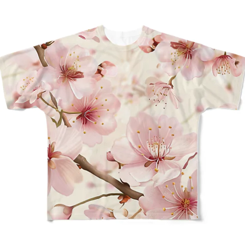 淡いピンクの桜の花4 All-Over Print T-Shirt