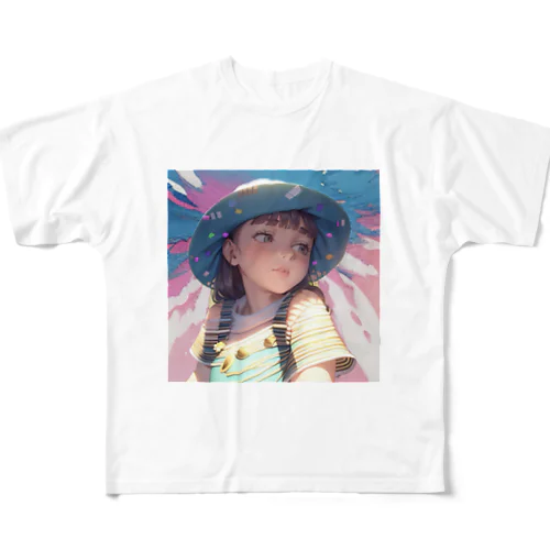 未来を見つめる少女 All-Over Print T-Shirt