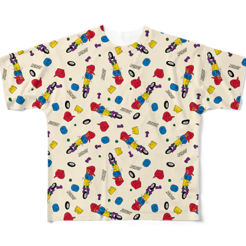 ROBOT柄 All-Over Print T-Shirt