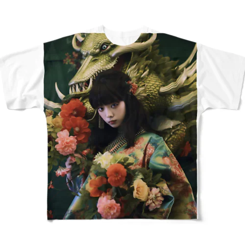 DRAGONと少女 フルグラフィックTシャツ