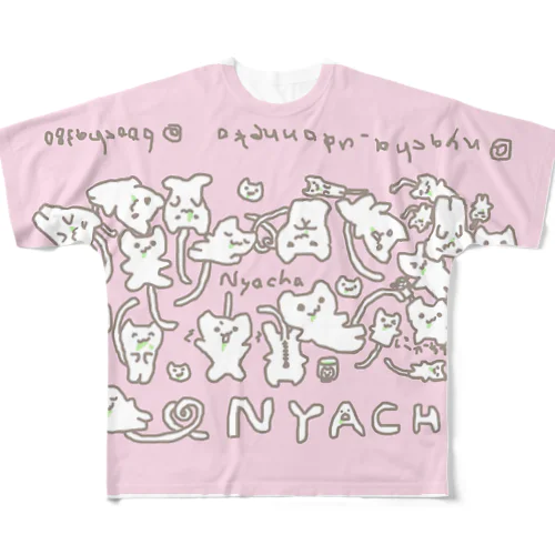 にゃーちゃのヘッダー(ピンク) All-Over Print T-Shirt