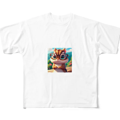 メガネしまりす All-Over Print T-Shirt