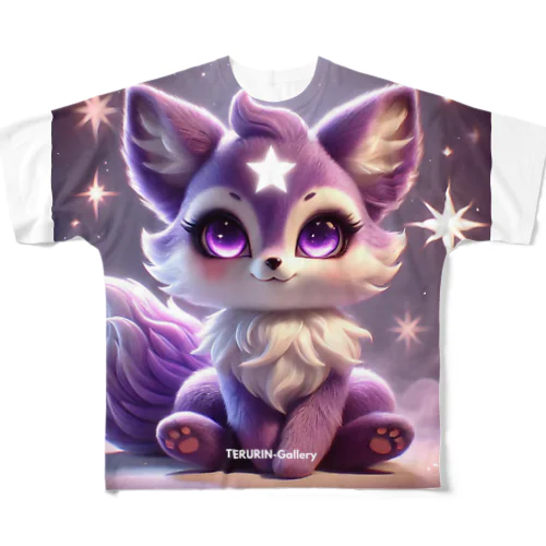 🌟🛡️星の守護者紫きつね🦊のルミナ All-Over Print T-Shirt