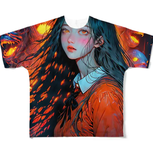 「深淵の囁き」ホラースタイルアイテム All-Over Print T-Shirt