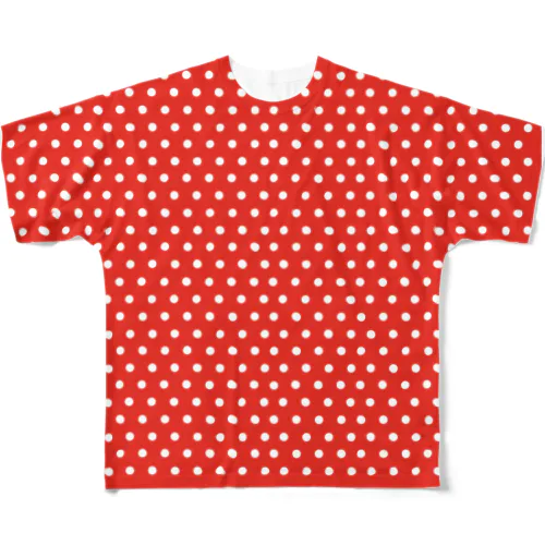 レトロ赤ドット All-Over Print T-Shirt
