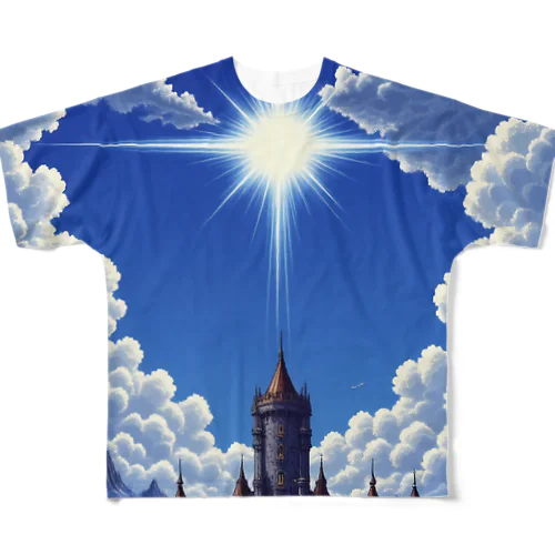青空と城壁 1-2-250301 All-Over Print T-Shirt